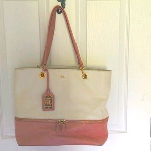 Cream and Pink Ralph LaurenTote